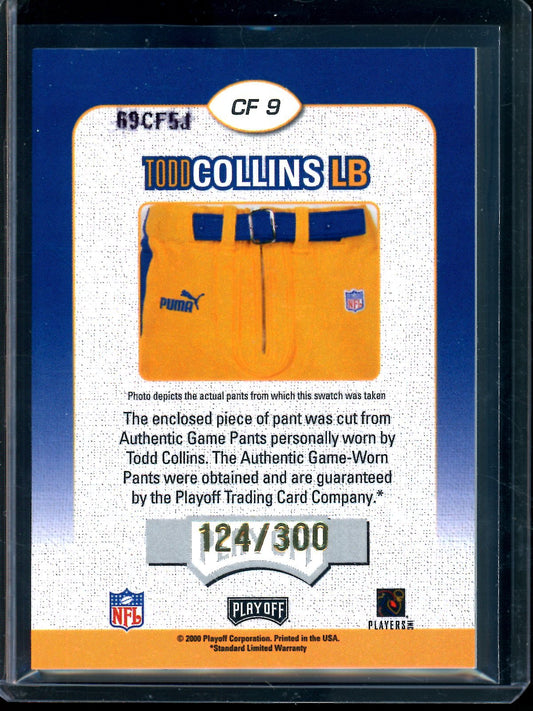 2000 Panini Contenders Todd Collins Championship Fabric /300 Rams