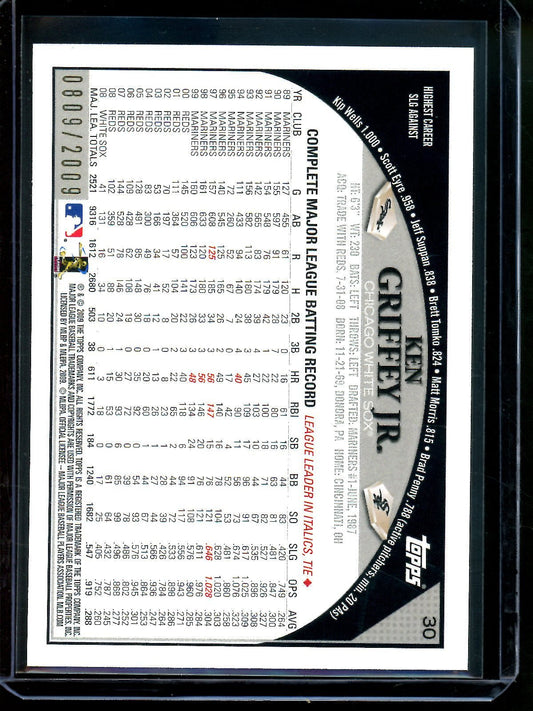 2009 Topps Ken Griffey Jr Gold /2009 White Sox