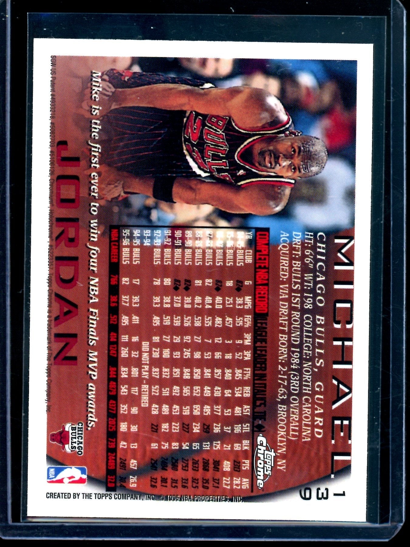1996 Topps Chrome Michael Jordan #139 Bulls