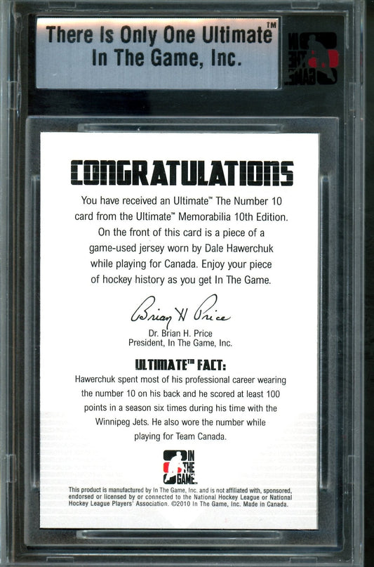 2010 In The Game Ultimate Dale Hawerchuk The Number 10 Memorabilia /9 Team Canada