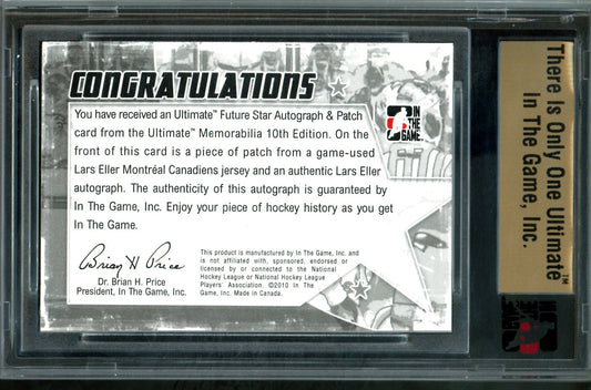 2010 In The Game Ultimate Lars Eller Future Star Autograph and Patch /19 Blues