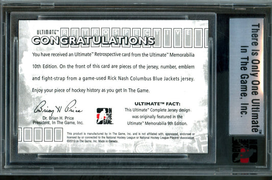 2010 In The Game Ultimate Rick Nash Complete Jersey Quad Memorabilia /9 Blue Jackets