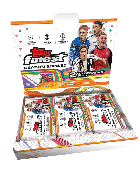 2024-25 Topps UEFA Club Competitions Finest Soccer Hobby 8 Box Case