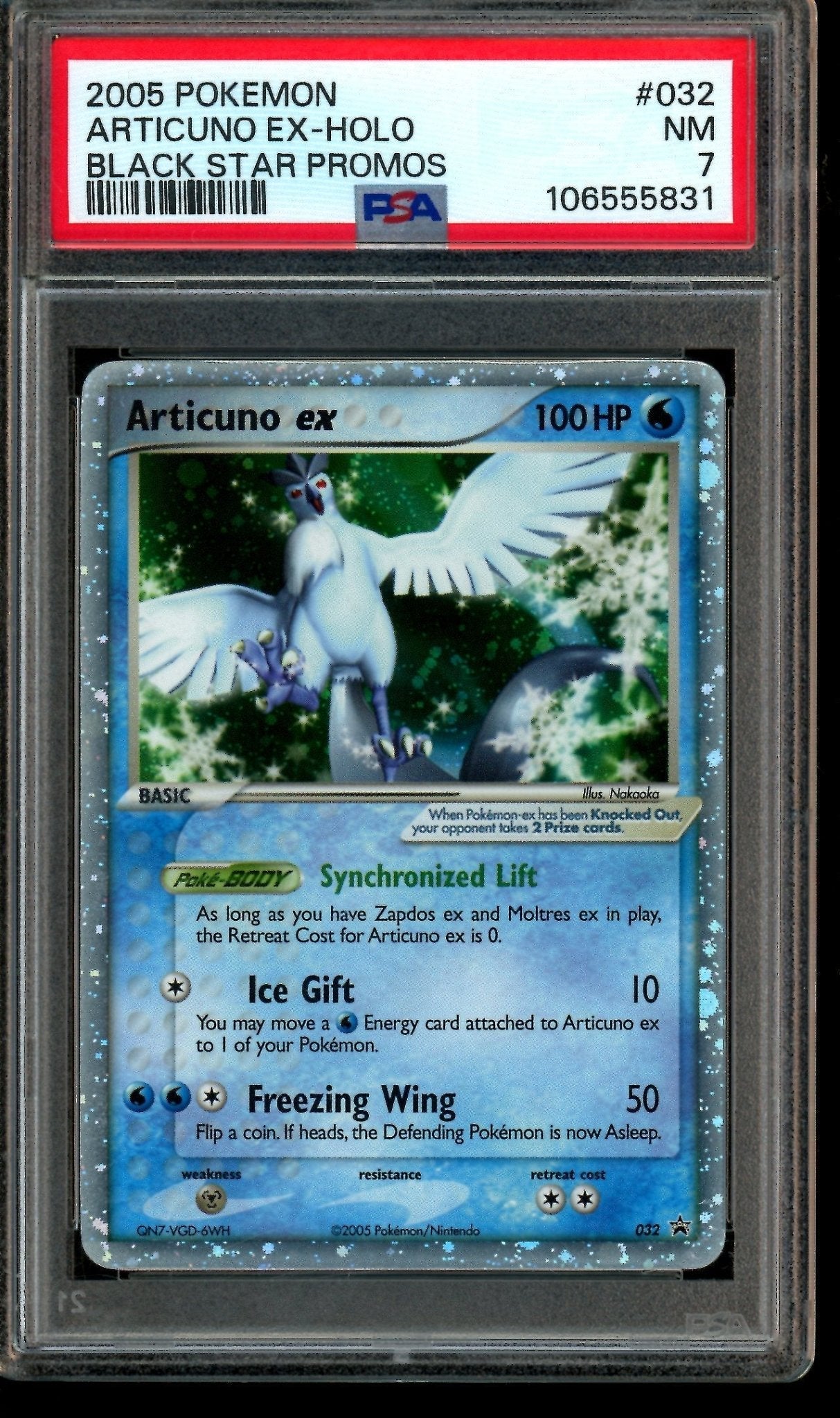 2005 Pokemon Black Star Promos Articuno Holo 032 PSA 7