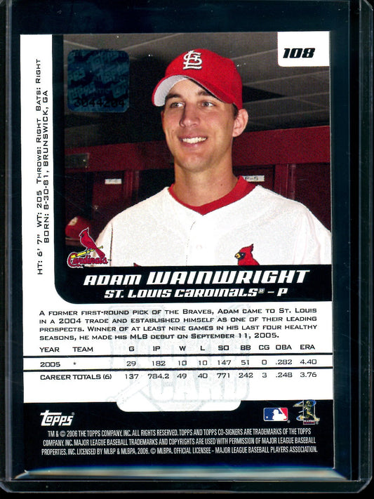 2006 Topps Co Signers Adam Wainwright Rookie Autograph Cardinals