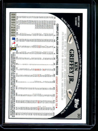 2009 Topps Ken Griffey Jr Gold /2009 White Sox