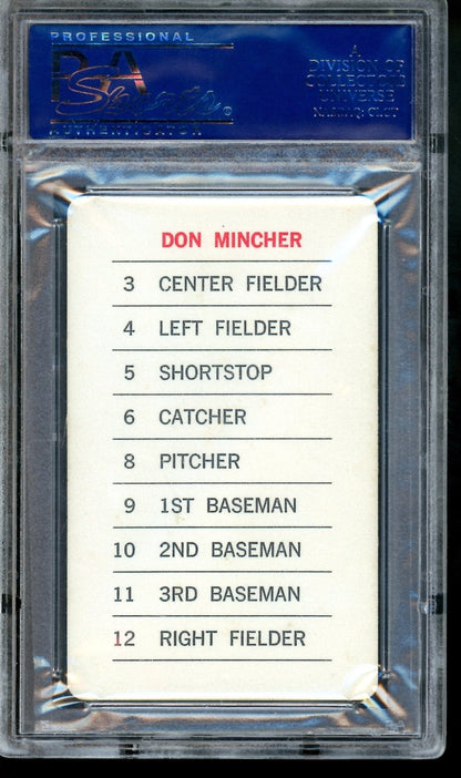 1970 Milton Bradley Don Mincher PSA 9