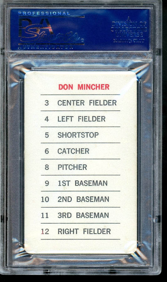 1970 Milton Bradley Don Mincher PSA 9