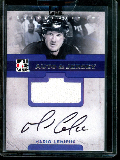 2008 In The Game Superlative Mario Lemieux Jersey Autograph Sealed 1 of 50 Penguins
