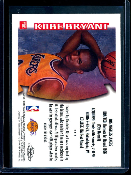 1996 Topps Chrome Kobe Bryant Youthquake Rookie Card #YQ15 Lakers