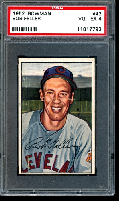 1952 Bowman Bob Feller PSA VG-EX 4 Indians