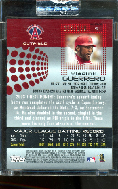 2004 Topps Finest Vladimir Guerrero Red/Gold X-Fractor /139 Uncirculated Angels