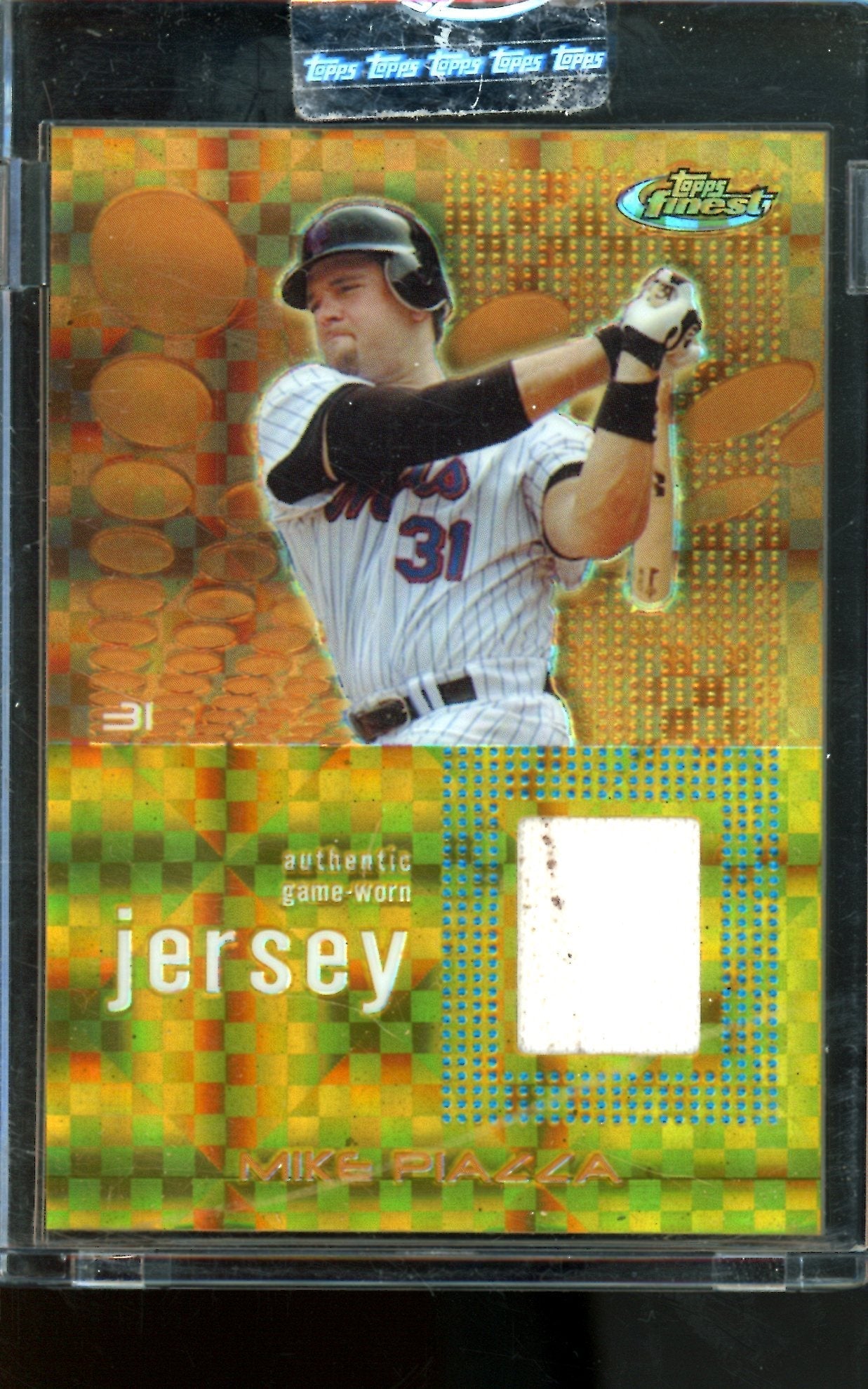 2004 Topps Finest Mike Piazza Gold X-Fractor Relic Jersey /139 Uncirculated Mets