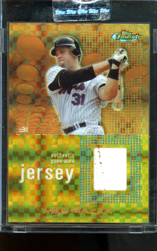 2004 Topps Finest Mike Piazza Gold X-Fractor Relic Jersey /139 Uncirculated Mets