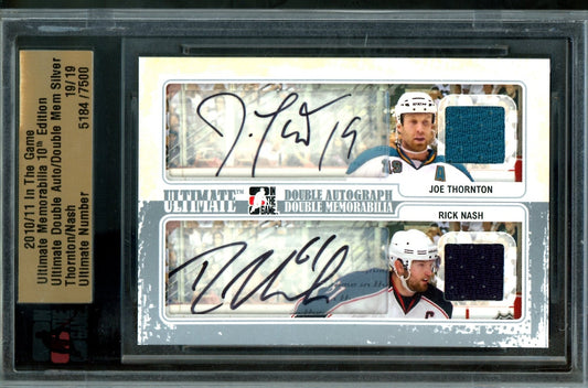 2010 In The Game Ultimate Joe Thornton / Rick Nash Double Autograph Memorabilia /19