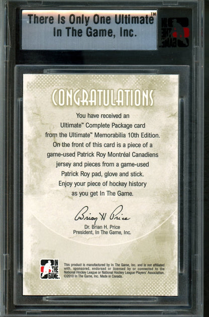 2010 In The Game Ultimate Patrick Roy Camplete Package Silver Memorabilia /9 Canadiens