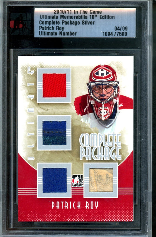 2010 In The Game Ultimate Patrick Roy Camplete Package Silver Memorabilia /9 Canadiens