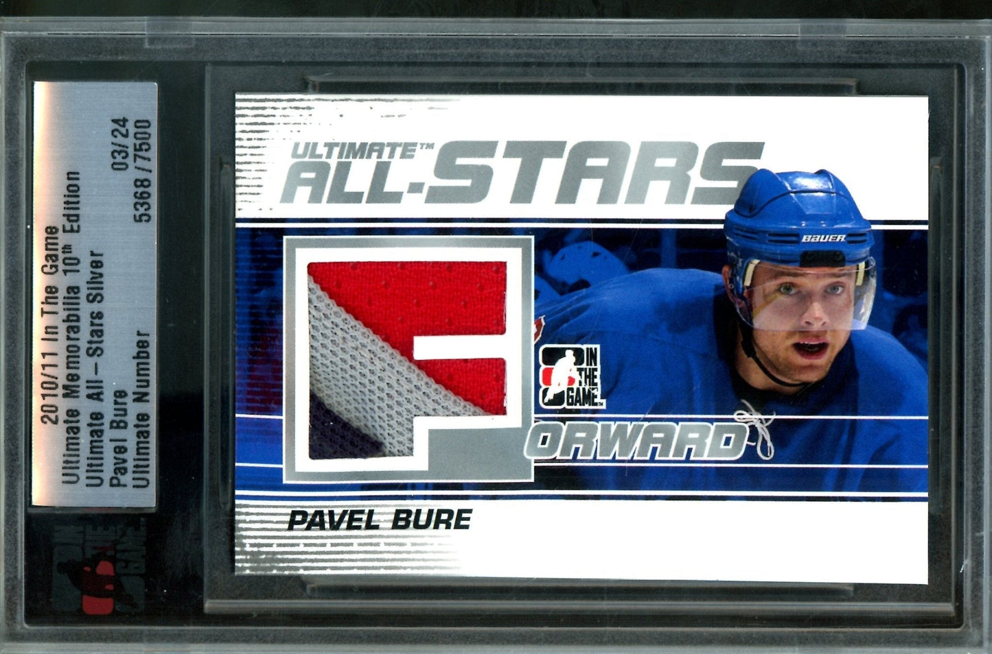 2010 In The Game Ultimate Pavel Bure All-Stars Silver Memorabilia /24 Canucks