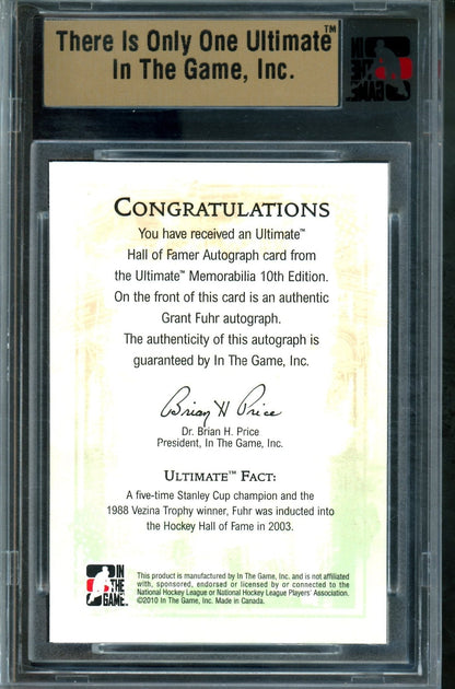 2010 In The Game Ultimate Grant Fuhr Hall of Famer Autograph Silver /24 Blues