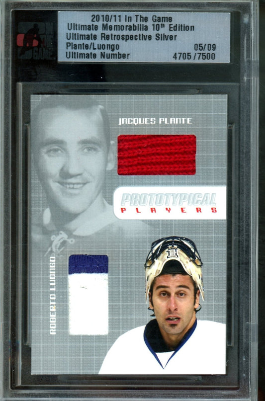 2010 In The Game Ultimate Jacques Plante / Roberto Luongo Retrospective Silver Memorabilia/9