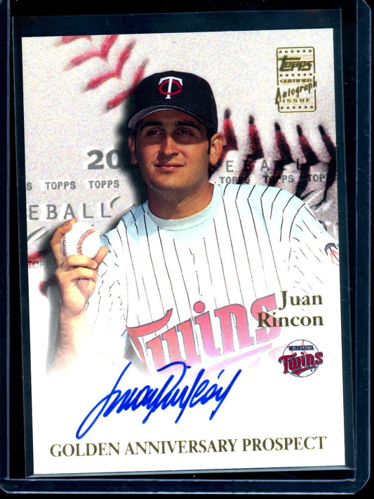 2001 Topps Flagship Juan Rincon Gold Anniversary Prospect Autograph Twins