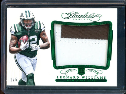 2015 Panini Flawless Leonard Williams Flawless Rookie Patch Emerald /5 Jets