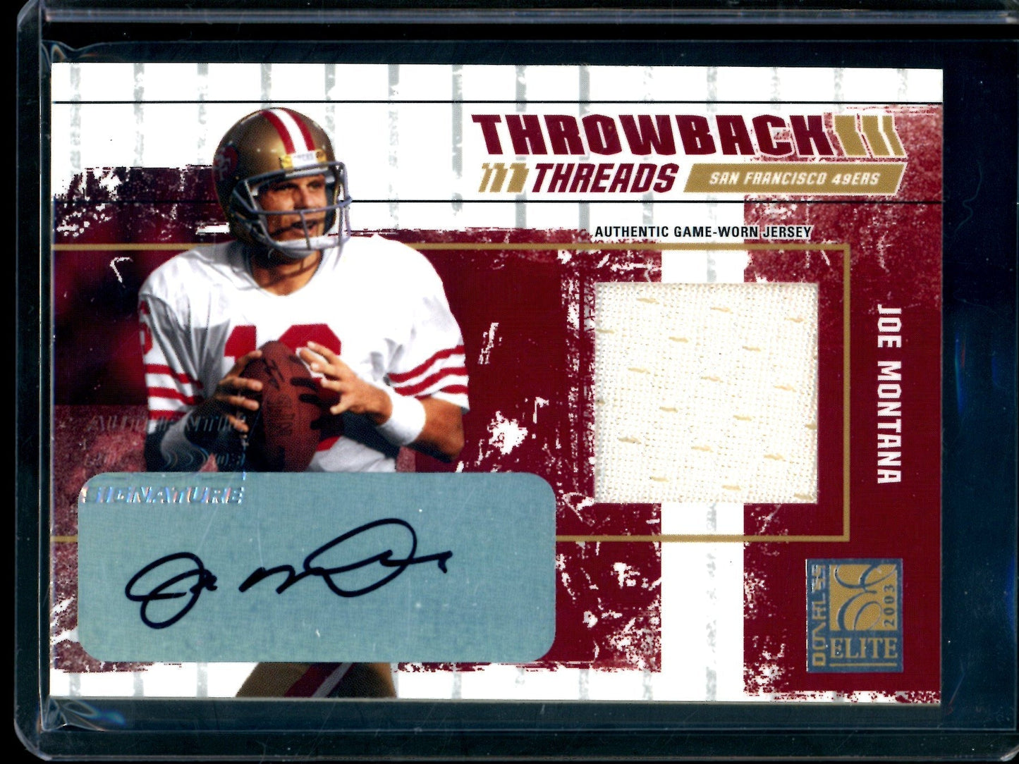 2003 Panini Elite Joe Montana Throwback Threads Autograph /250 49ers