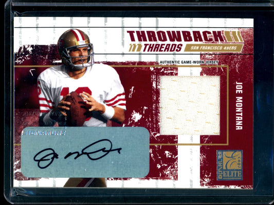 2003 Panini Elite Joe Montana Throwback Threads Autograph /250 49ers
