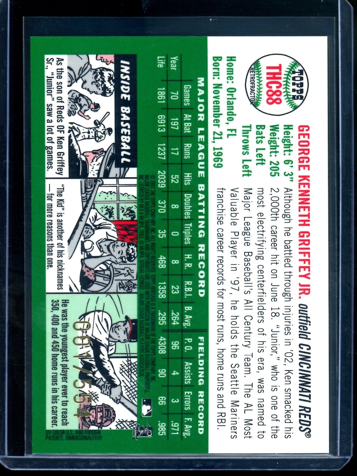2003 Topps Heritage Ken Griffey Jr Refractor 001/554 Reds