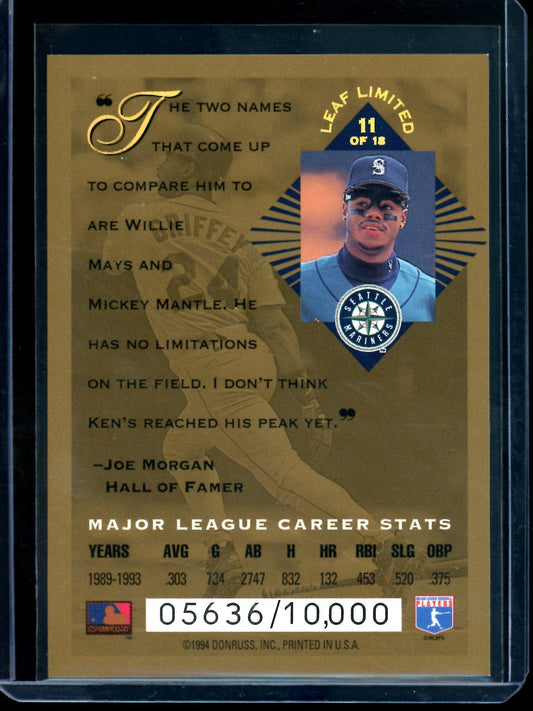 1994 Leaf Limited Ken Griffey Jr Gold /10,000 Mariners