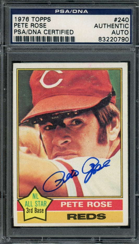 1976 Topps Pete Rose Autograph PSA Authentic Reds