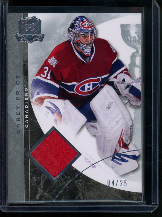2009 Upper Deck The Cup Carey Price Relic /25 Canadiens