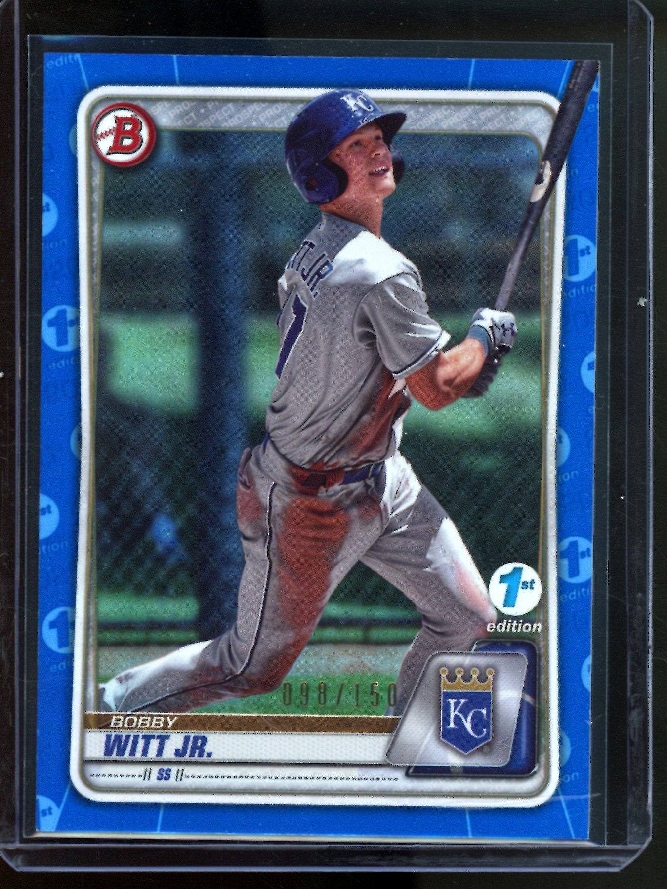2001 Bowman Bobby Witt Jr 1st Edition Blue Foil /150 Royals