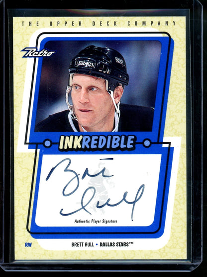 1999 Upper Deck Retro Brett Hull InkRedible Autograph Blues