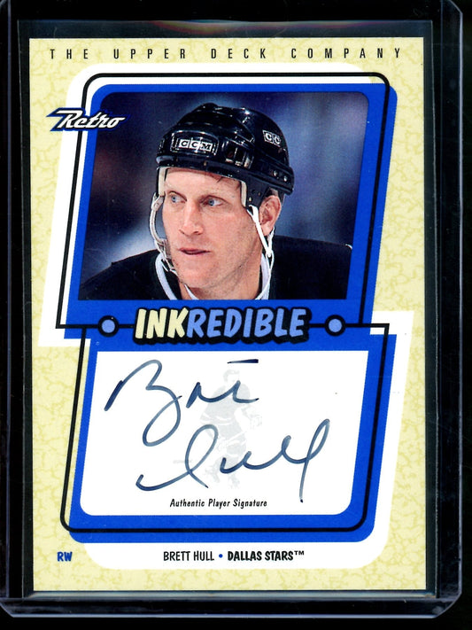 1999 Upper Deck Retro Brett Hull InkRedible Autograph Blues
