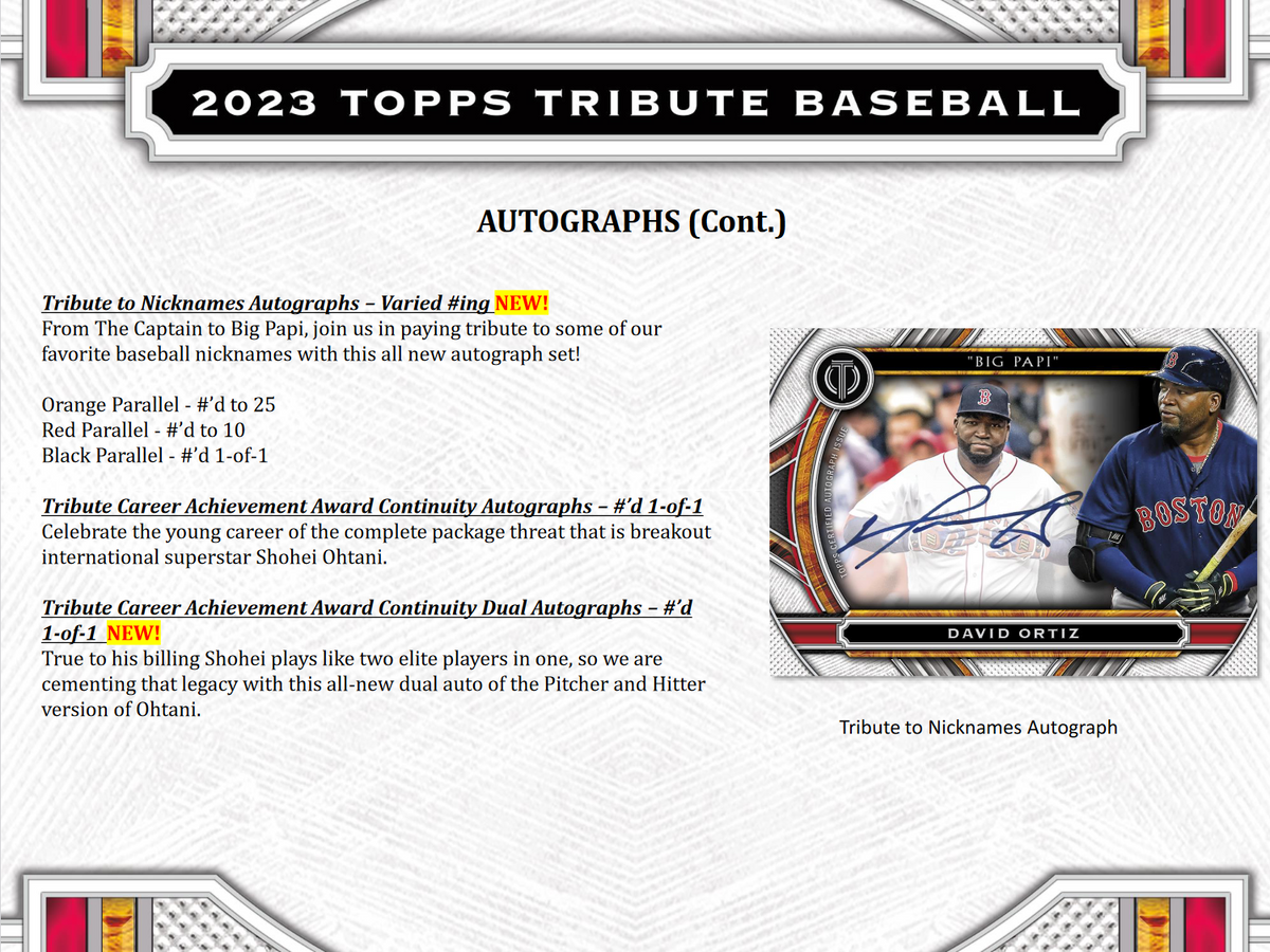 2023 Topps Tribute Baseball Hobby Box