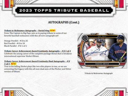 2023 Topps Tribute Baseball Hobby Box