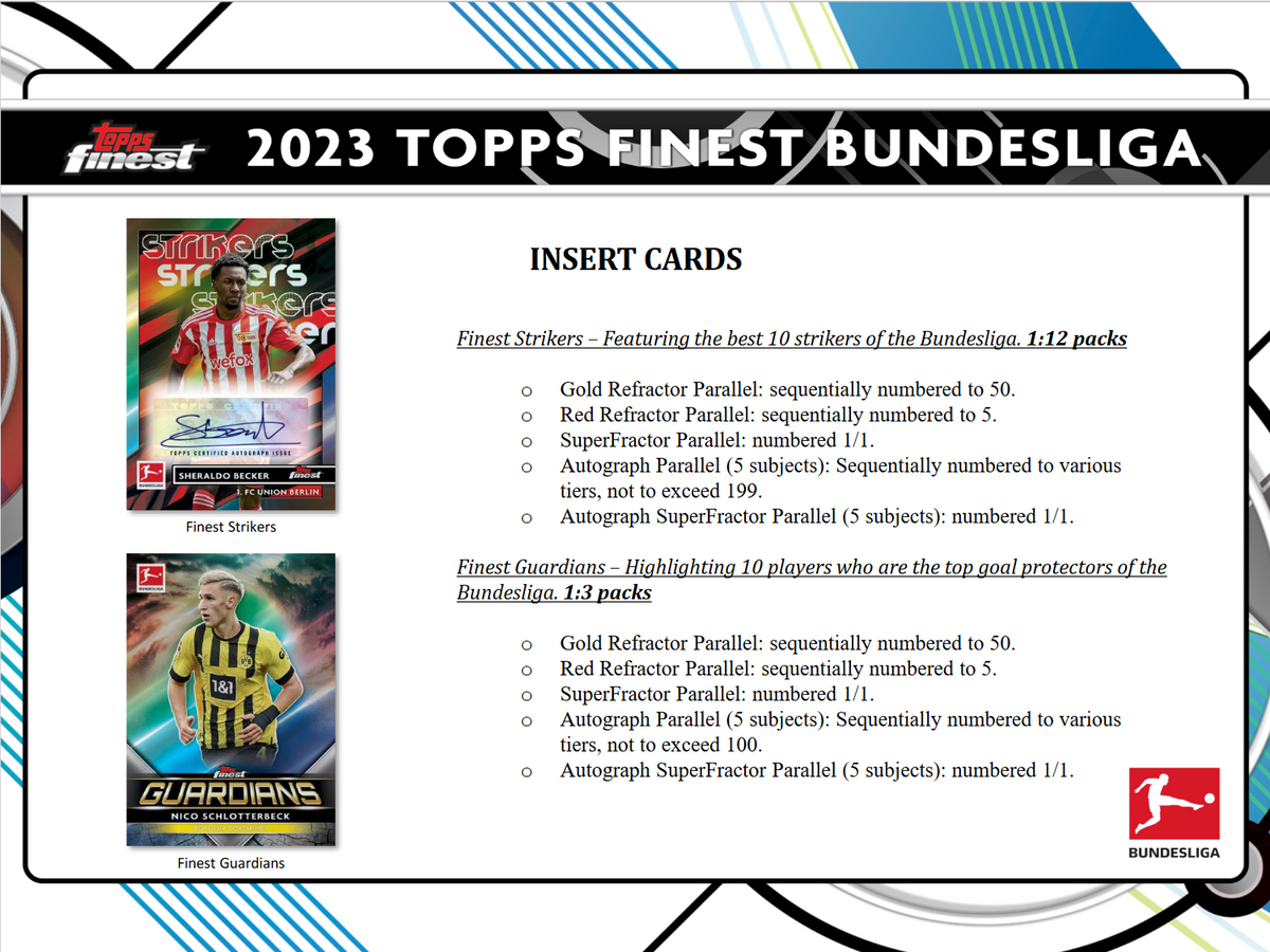 2022-23 Topps Finest Bundesliga Soccer Hobby 8 Box Case
