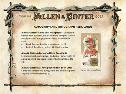 2023 Topps Allen & Ginter Baseball Hobby 12 Box Case