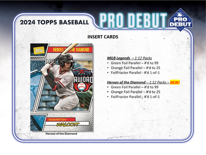 2024 Topps Pro Debut Baseball Hobby 12 Box Case