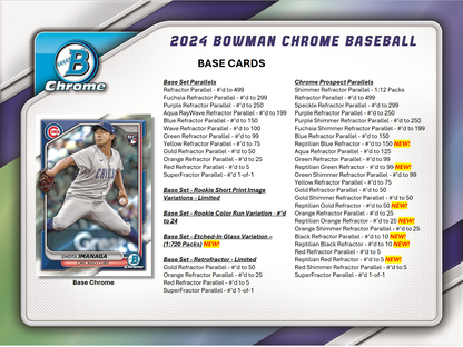 2024 Bowman Chrome Baseball Hobby 12 Box Case