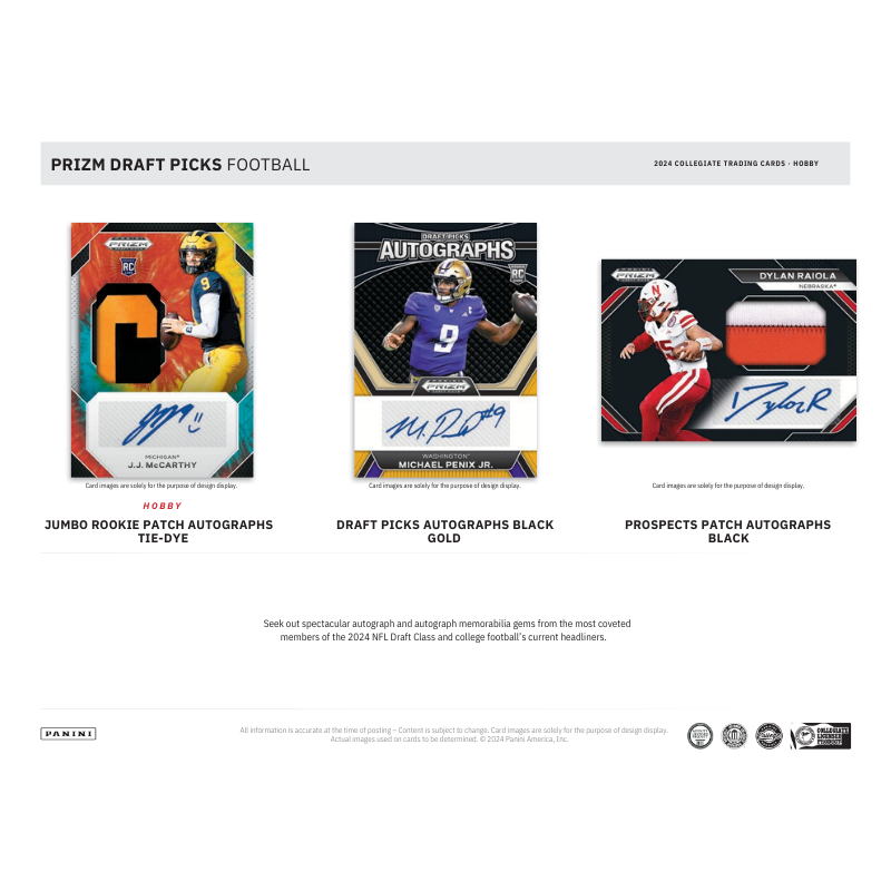 2024 Panini Prizm Draft Picks Collegiate Football Hobby 16 Box Case