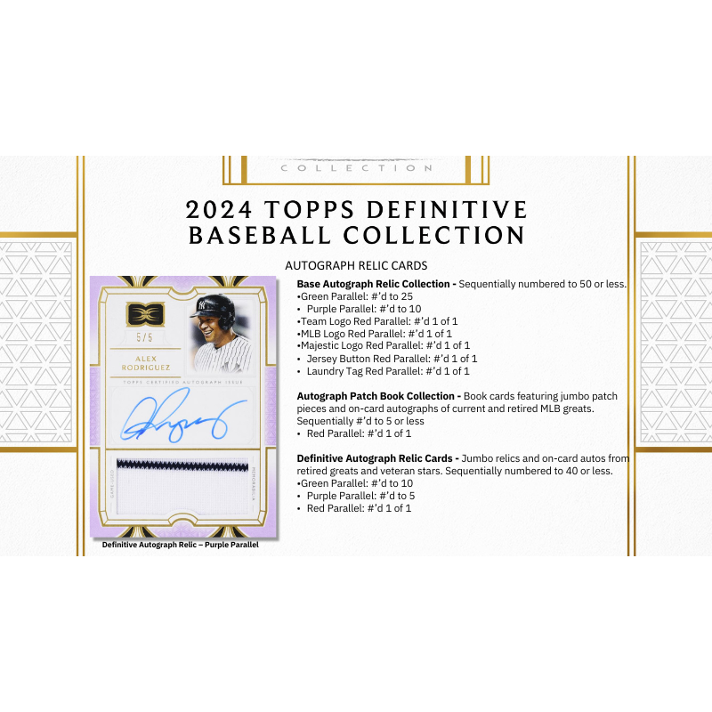 2024 Topps Definitive Baseball Hobby 2 Box Case