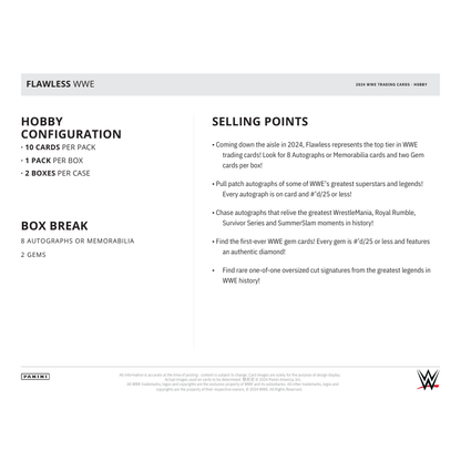 2024 Panini Flawless WWE Hobby 2 Box Case